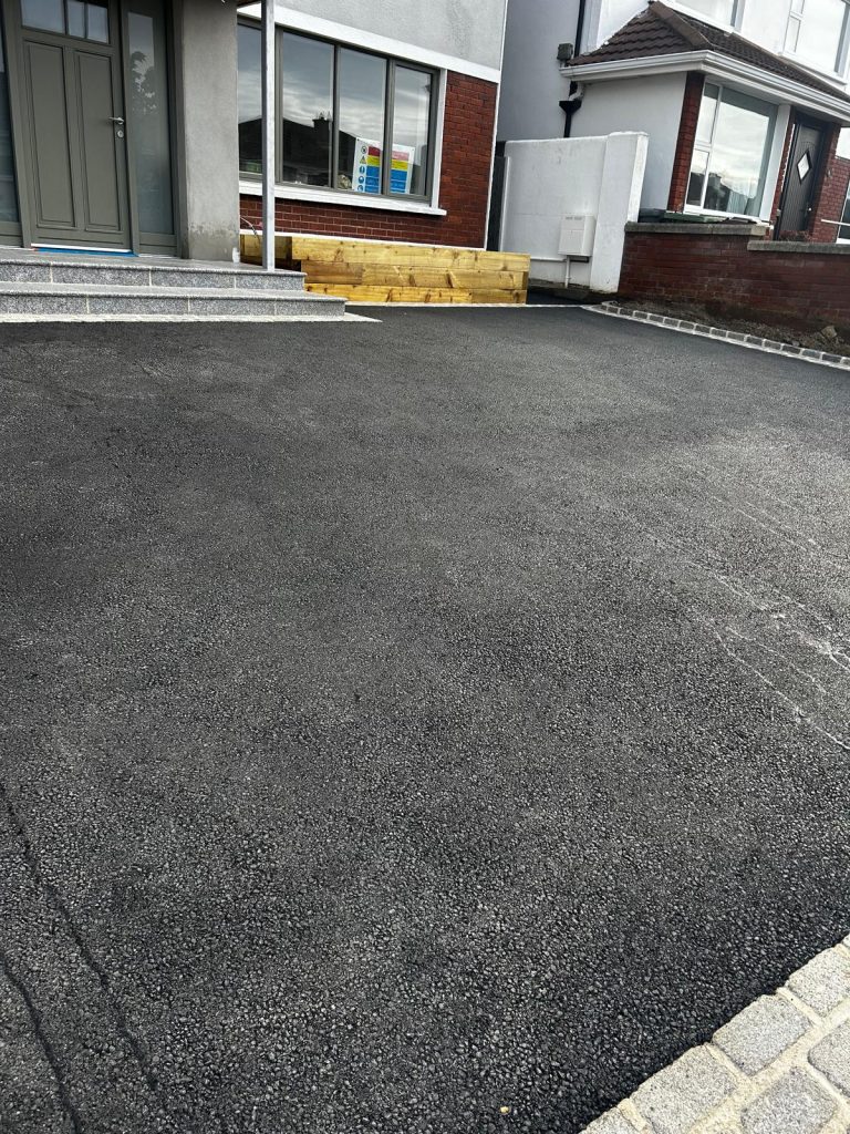 black tarmac driveway